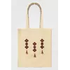Еко-сумка для покупок з вишивкою в українському стилі "Китиці" бежева Еко-сумка для покупок з вишивкою в українському стилі "Китиці" бежева