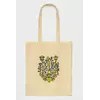 Еко-сумка для покупок "Тризуб квітковий" бежева Еко-сумка для покупок "Тризуб квітковий" бежева