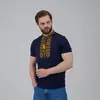 Чоловіча футболка з вишивкою Тризуб на синьому Чоловіча футболка з вишивкою Тризуб на синьому