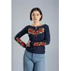 Жіноча вишита футболка з довгим рукавом «Маковий цвіт» синя Жіноча вишита футболка з довгим рукавом «Маковий цвіт» синя