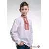 Вышиванка для мальчика с длинным рукавом с геометрическим орнаментом «Андрей (красная)»