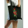 Повсякденна еко-сумка з вишивкою "Маки" у чорному кольорі. Повсякденна еко-сумка з вишивкою "Маки" у чорному кольорі.