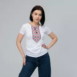 Футболка жіноча з вишивкою  "Сила Роду" біла Футболка жіноча з вишивкою  "Сила Роду" біла