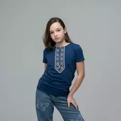 Футболка синя для дівчинки  "Сила роду" Футболка синя для дівчинки  "Сила роду"