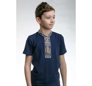 Детская футболка с вышивкой в украинском стиле «Казацкая (бежевая вышивка)»
