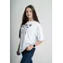 Жіноча oversize футболка з вишивкою на грудях у білому кольорі "Меланія" Жіноча oversize футболка з вишивкою на грудях у білому кольорі "Меланія"