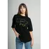 Чорна жіноча оверсайз футболка з вишивкою "Мій дім" Чорна жіноча оверсайз футболка з вишивкою "Мій дім"