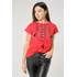 Практична повсякденна вишита жіноча футболка у червоному кольорі «Намисто» Практична повсякденна вишита жіноча футболка у червоному кольорі «Намисто»